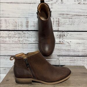 Franco Sarto Brown Leather Ankle Boots